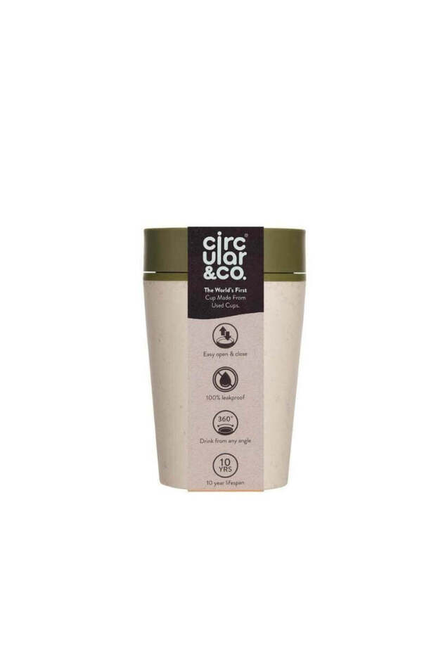 Circular Cup 8oz Cream & Honest Green
