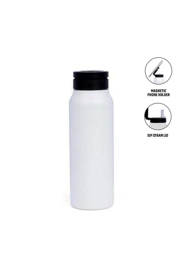 Ferro - Magnetic Phone Holder Water Bottle 760ml - White
