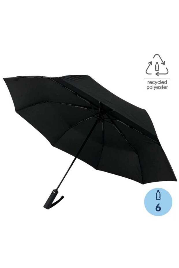 Urbino - Rpet Auto-Open 23" Umbrella with Spf50 UV Protection - Black