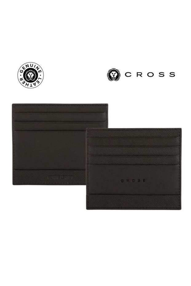Saffiano Leather 6CC Card Holder - Black