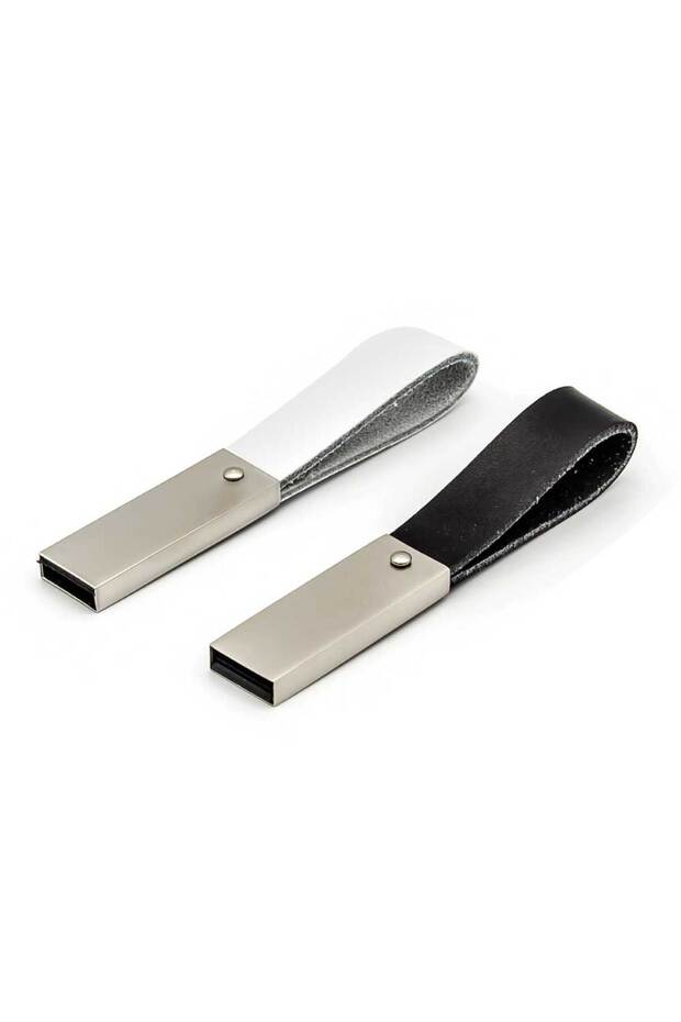 8GB USB with Leather Strap, Black