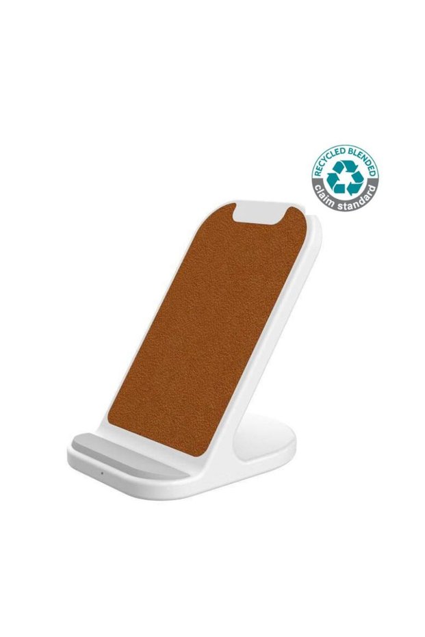 Basel - Recycled 10W Wireless Charger Phone Stand - White