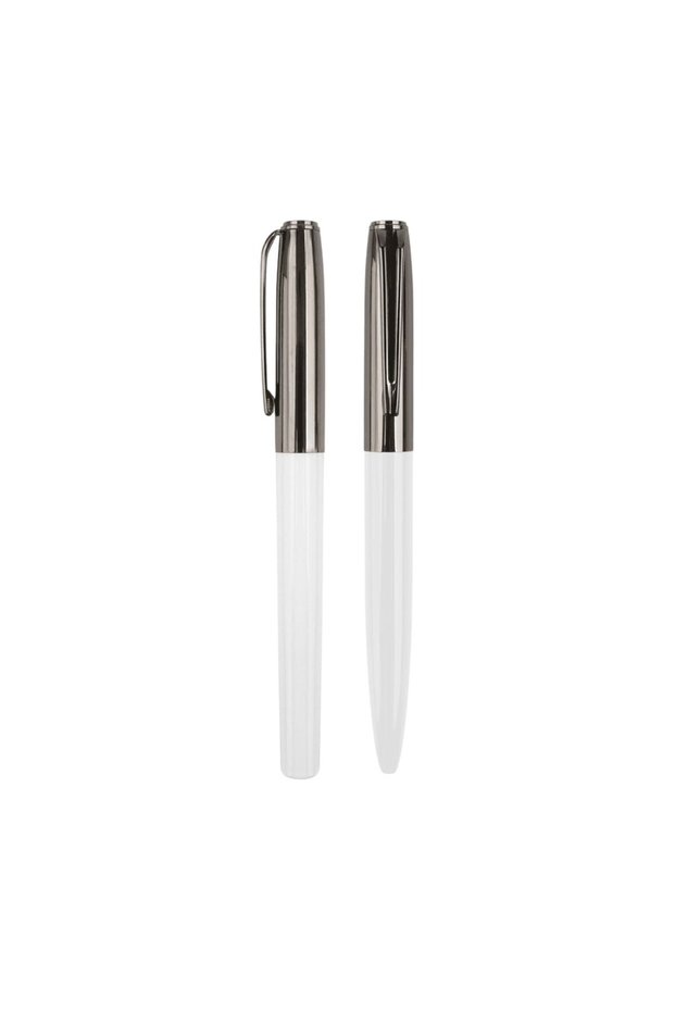 Nora - Gift Set of Roller and Ball Pen - White