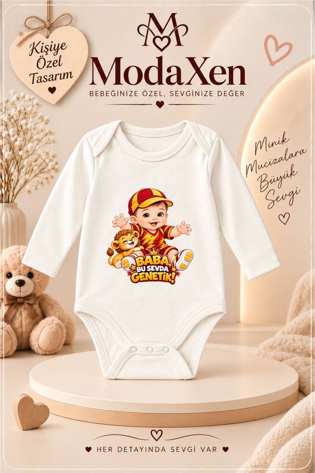 Baby Bodysuit with the Text "Dad, This Is Love" Genetic Long Sleeve Bodysuit (Newborn & Infant)