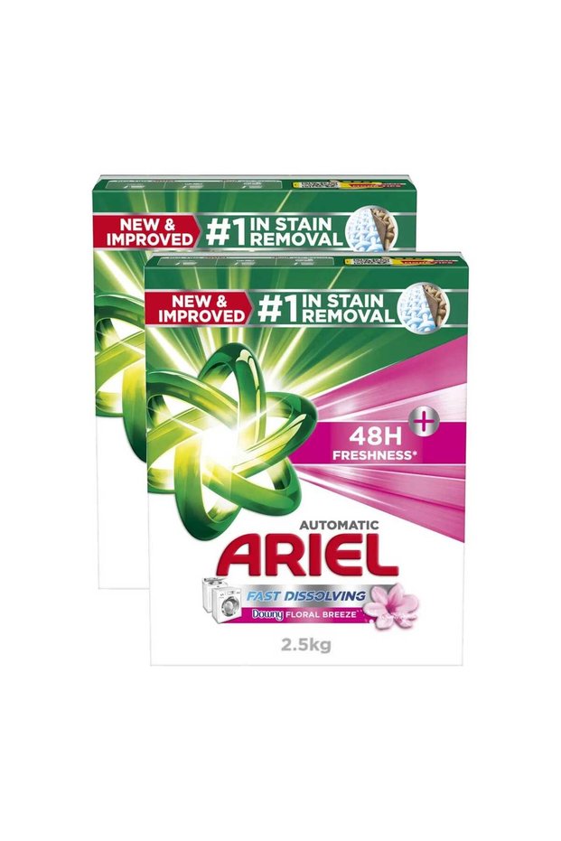 Automatic Fast Dissolving Downy Floral Breeze Washing Powder 2 x 2.5 kg