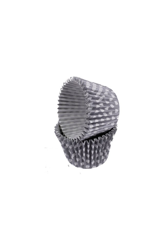 Cake Mold Pet Capsule 52X45 mm Paper Cupcake Paper (100 Pieces) Polka Dot Silver