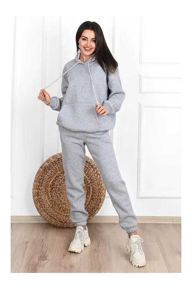 Women's Oversize Hooded Rubberized Legging Track Suit