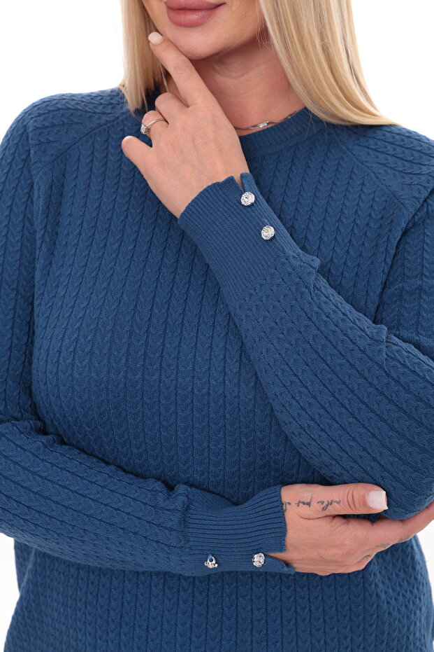 Knitwear Tunic with Cuff Buttons Knitwear Soft Tunic
