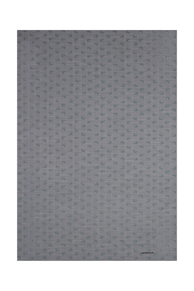 Gray 75X200 Silk Cotton Jacquard Shawl with Logo