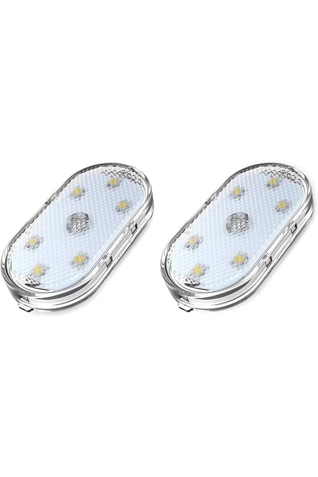 أضواء LED داخلية للسيارة، قطعتان من إضاءة محيطية قابلة لإعادة الشحن عبر USB مع 6 مصابيح LED تعمل باللمس