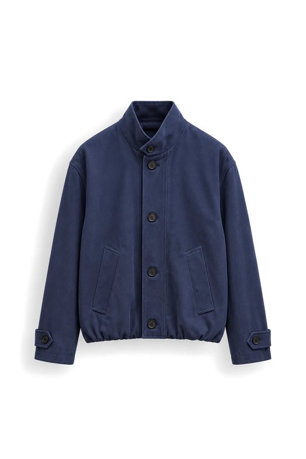Leno - Navy Blue - Crop - Men's Jacket