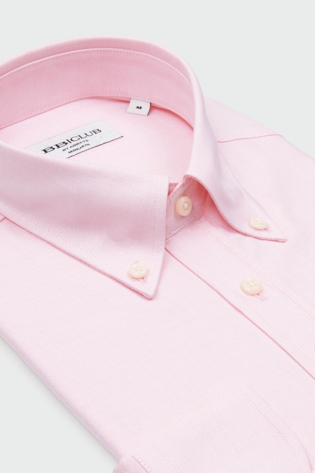 Bb Club Mike Oxford 100% Cotton Regular Fit Pink Button-Down Collar Men's Plain Shirt