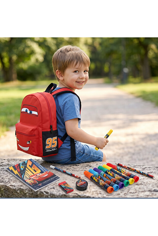 Lightning Mcqueen Kindergarten Bag and Stationery Set 3-6 Years Old Boy's Bag