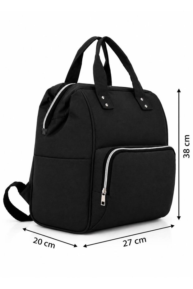 Mother Baby Care Backpack with Thermal Bottle Holder and Hanging Device