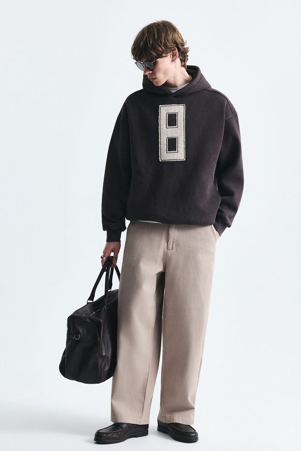 Number Printed Oversize Sweatshirt