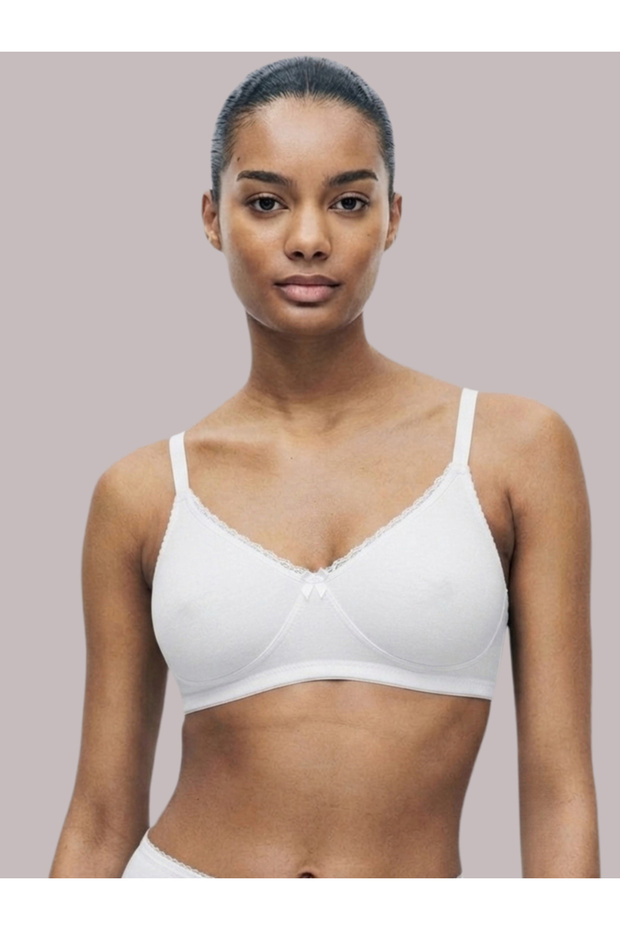 White Solid Cotton Non-Padded Comfort T-Shirt Bra