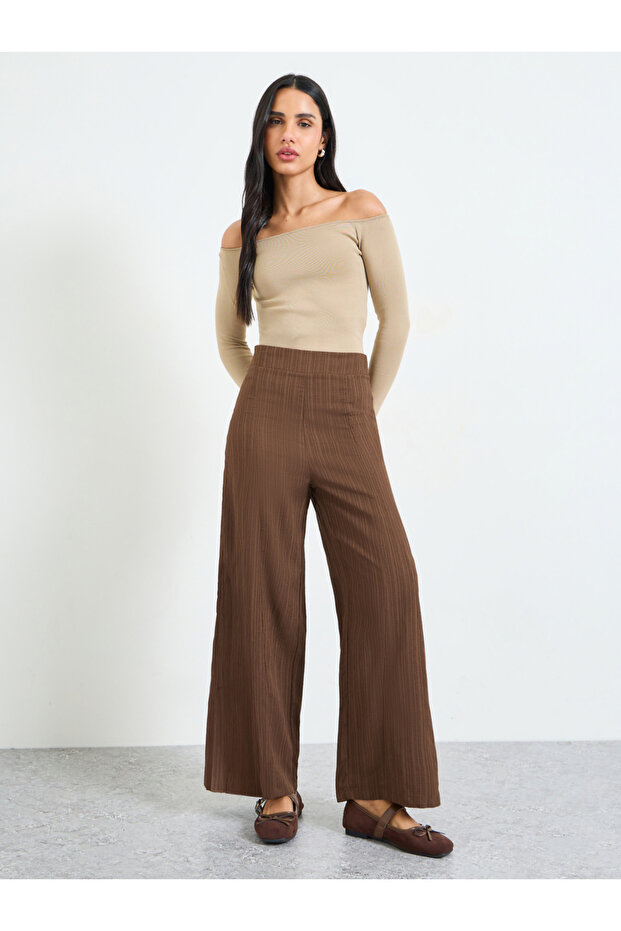 Brown Wide-Leg Trousers