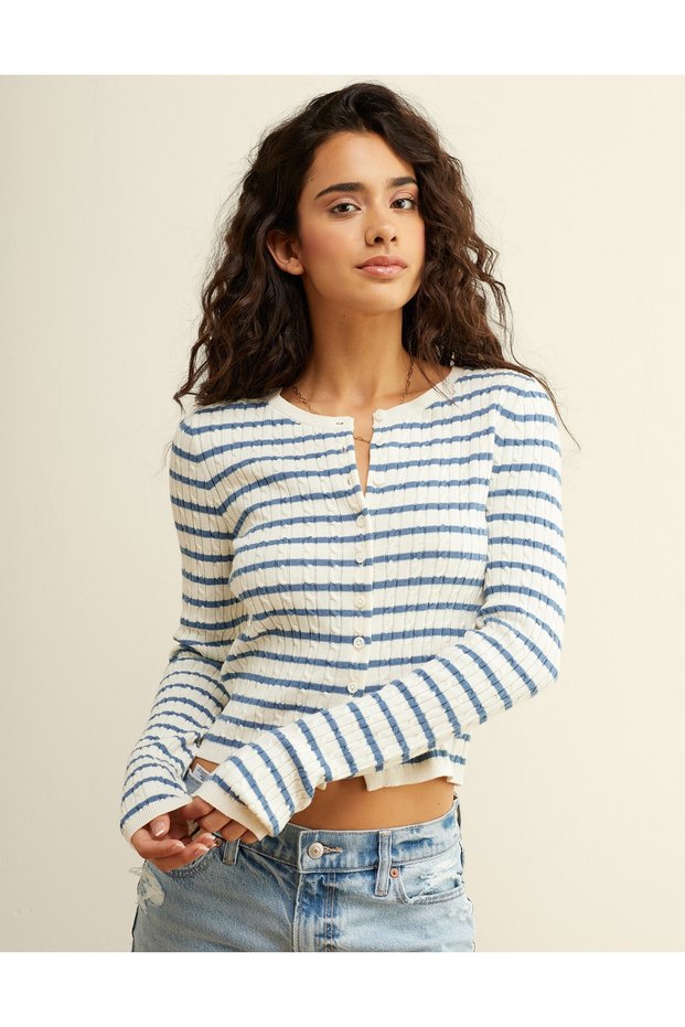 AE Cable-Knit Cardigan Sweater