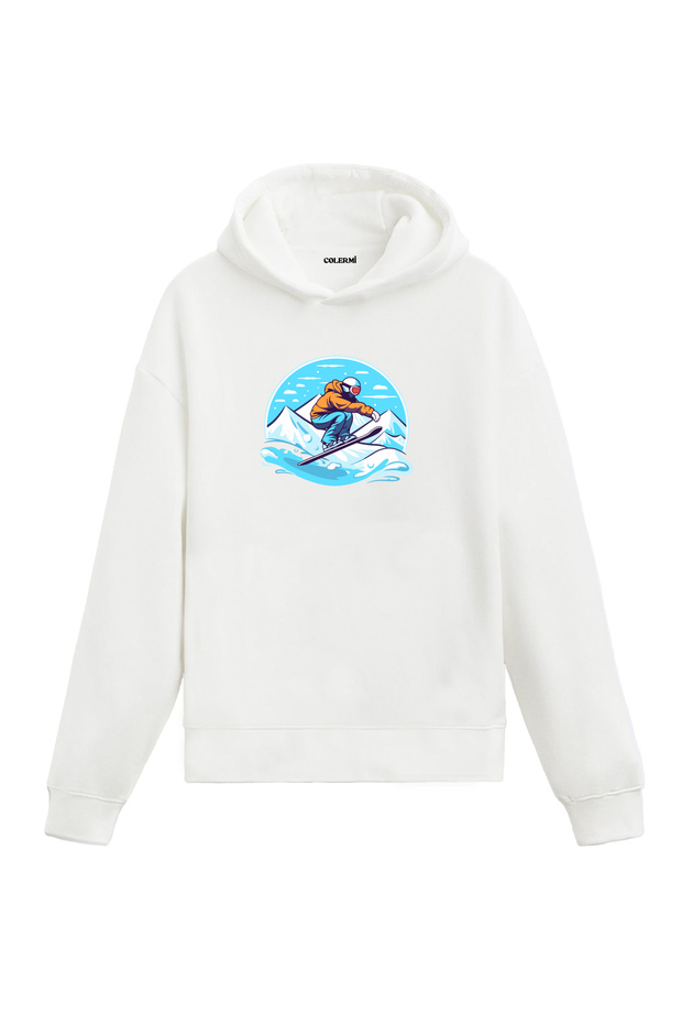 Snowboard Jump Design Hooded Sweatshirt