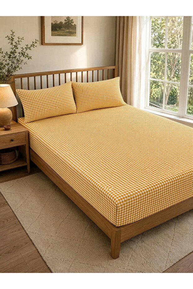 3-Piece - Polyester Flat Sheets - 220cmx230cm, Yellow