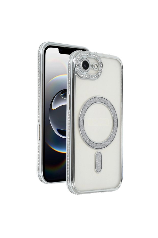 Apple iPhone 16E Joke Simli Magneticsafe Case - Silver