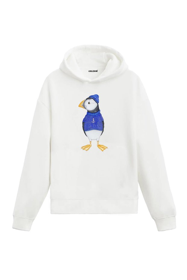 Sailor Puffin Design Hooded Sweatshirt