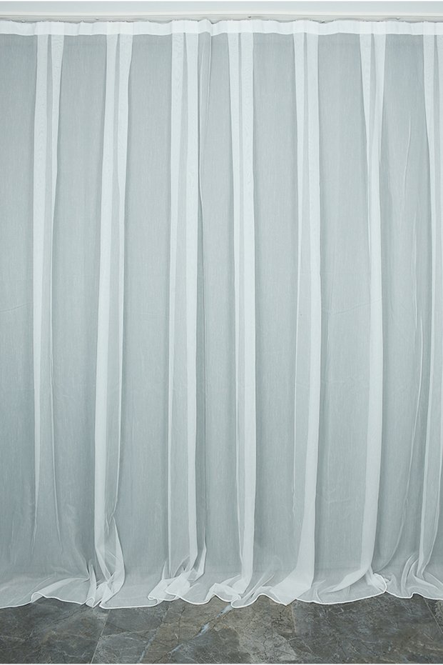 Ttm Model White Color Single Wing Ready-Made Pleated Background Curtain 300*260 cm