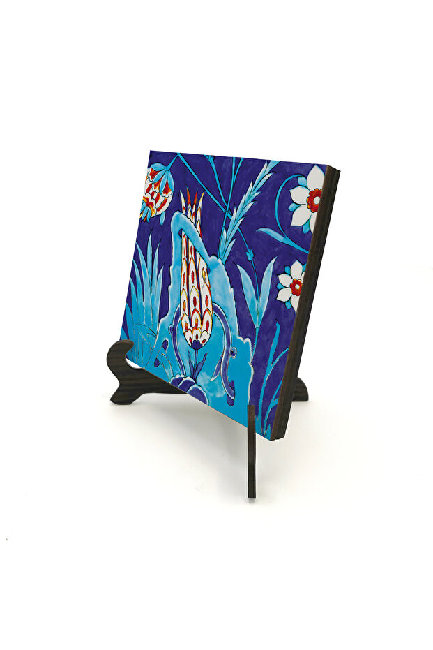 Rüstem Paşa Camii Tulip Tile Pattern Printed Wooden Tabletop 10X10 1G-Çinirpc21