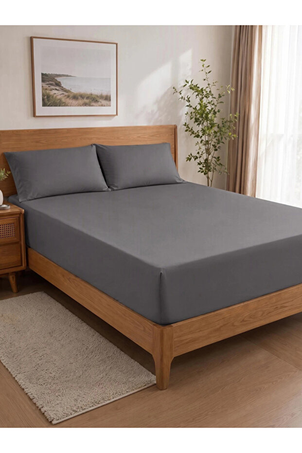 3-Piece - Polyester Flat Sheets - 150cmx230cm, Grey