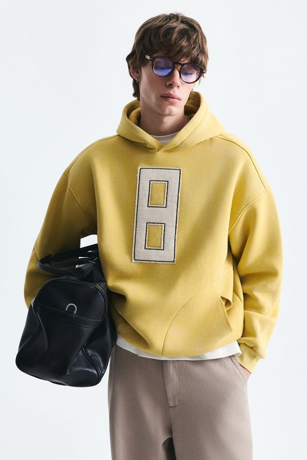 Number Printed Oversize Sweatshirt