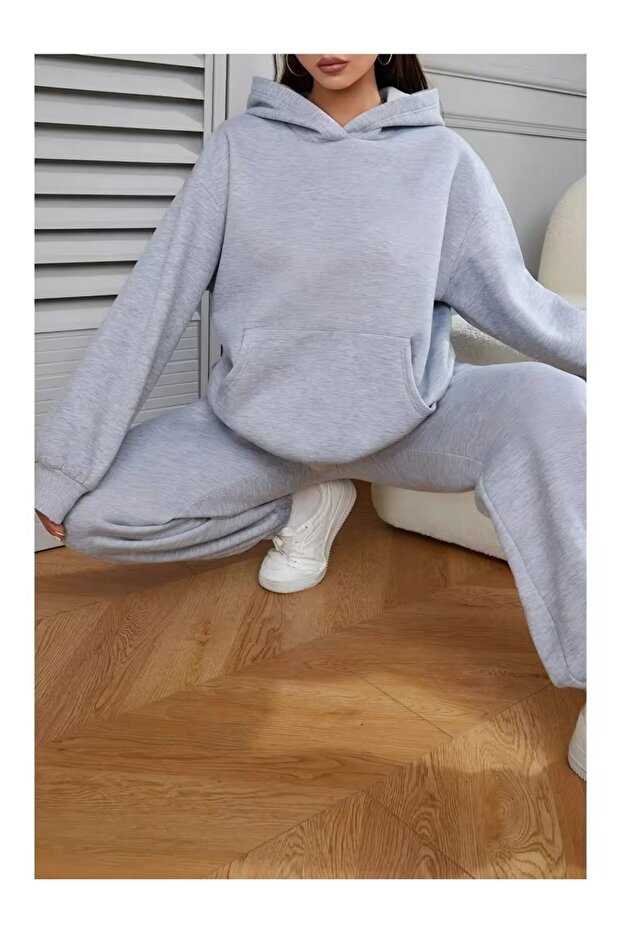 Women's Oversize Hooded Rubberized Legging Track Suit