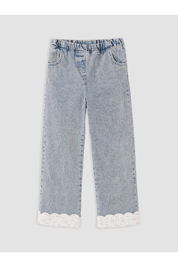 Alita City Lcw Kids Indigo Regular Fit Ruffle Girls' Jeans with a Difference