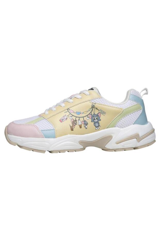 Women's Vegan Multicolor Sneakers - Tom and Jerry Charms Design