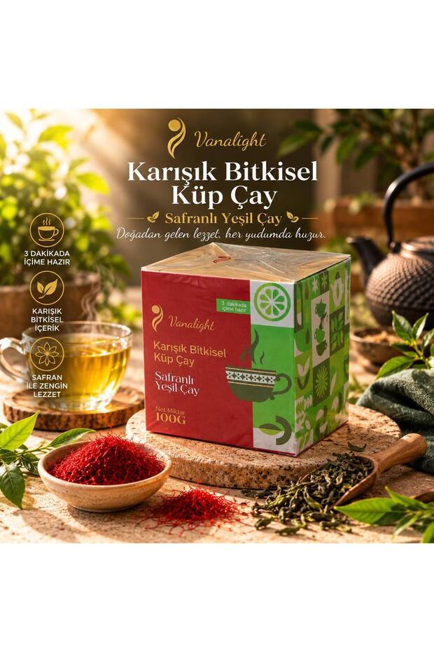 Atom çay safranlı yeşil çay