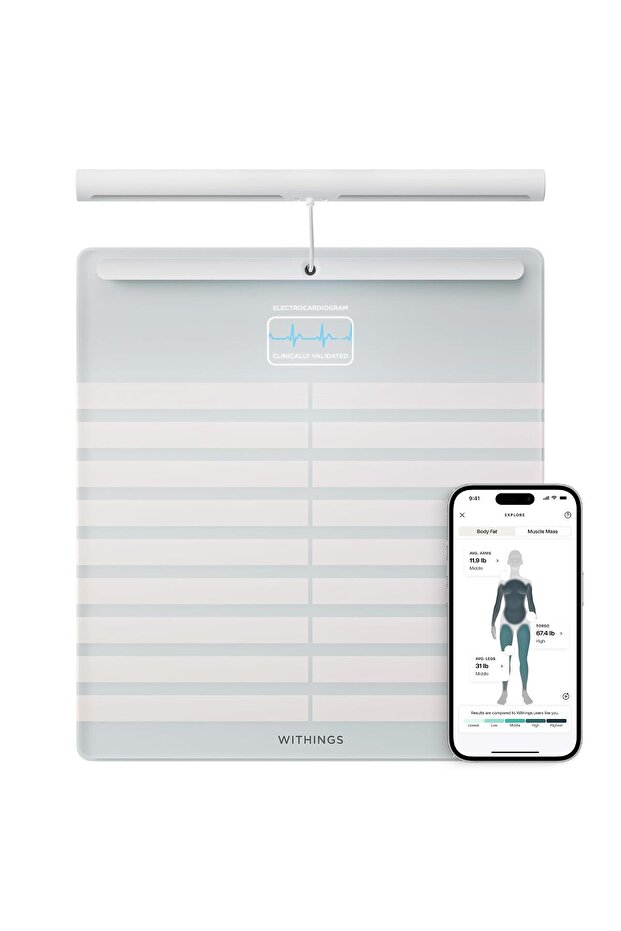 Body Scan - Smart Scale With Segmental Composition Analysis, Weighing Scales, Vascular Age, Visceral Fat, Heart Rate, iOS/Android
