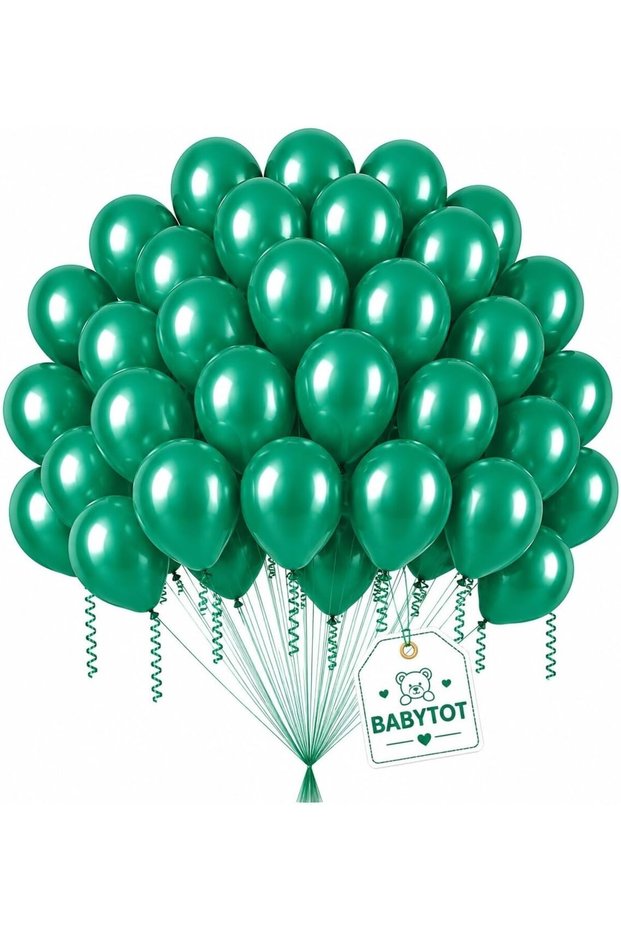 20PCS Metallic Helium Balloons 12 Inch | Premium Latex Party Balloons 2.8g Thick | Birthday, Baby Shower, Wedding Decoration Balloons | Assorted Colors (Green)