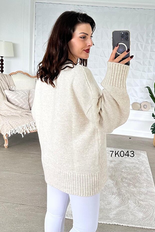 Crew Neck Knitwear Blouse 7K043