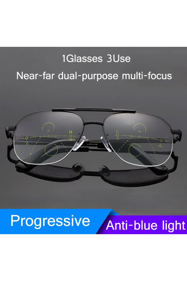 +250 black Smart Progressive Reading Glasses Men Women Far and near dual-use Sun multi-focus Presbyo