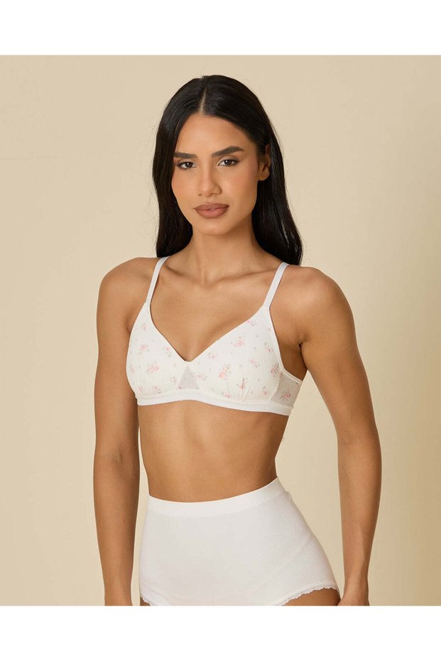 Women Ivory And Pink 2 Pack Non Wired Bras