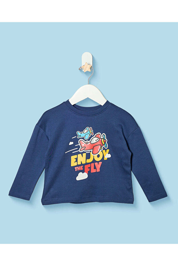 Infant Boys Navy Printed T-Shirt