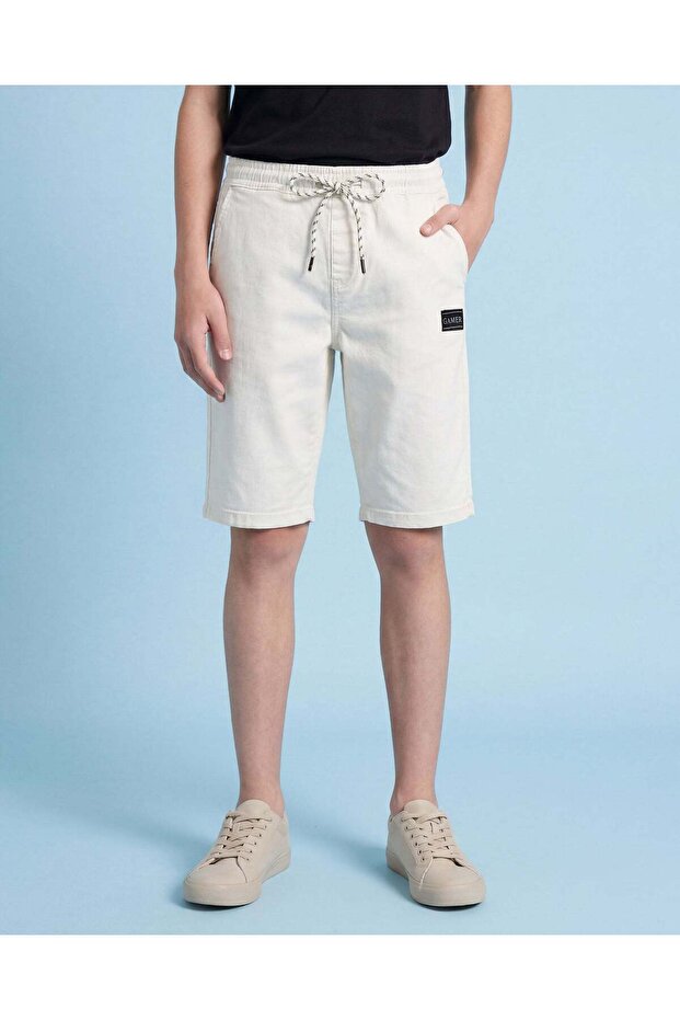 Senior Boys Ivory Knit Shorts