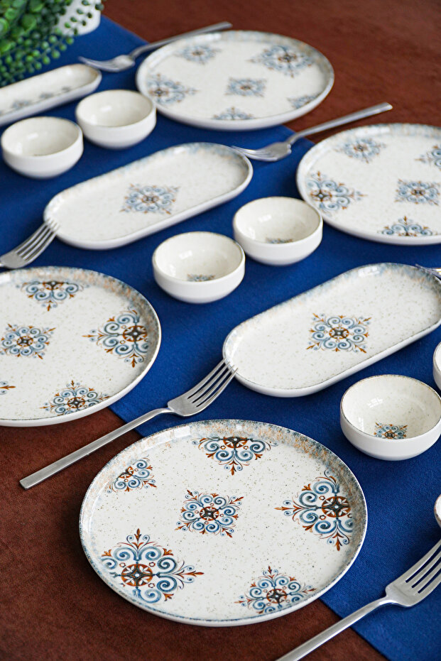 Yaren 16-Piece Porcelain Breakfast Set for 6 People