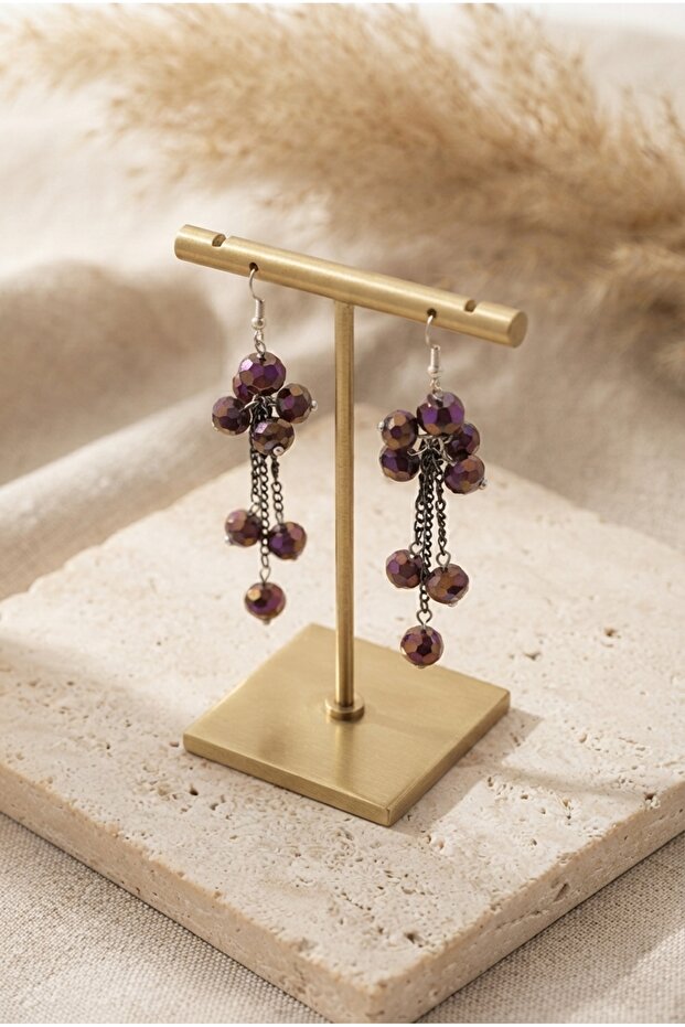 Handmade Purple Crystal Beaded Special Design Necklace
