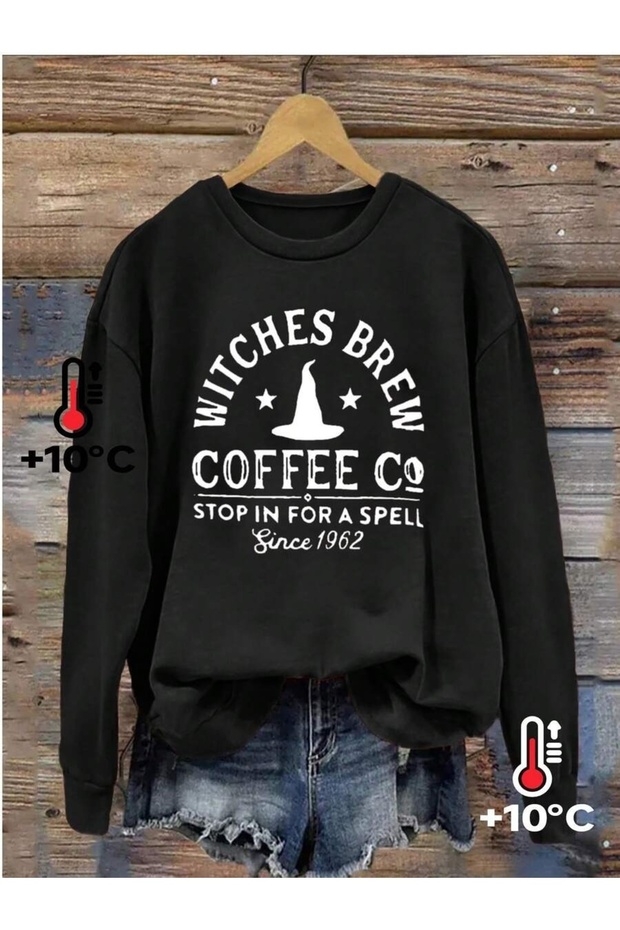 Unisex Witches Brew Printed Crew Neck Sweatshirt Printed Premium Oversize T-Shirt