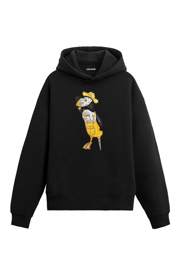Tattooed Sailor Parrot Design Hooded Sweatshirt