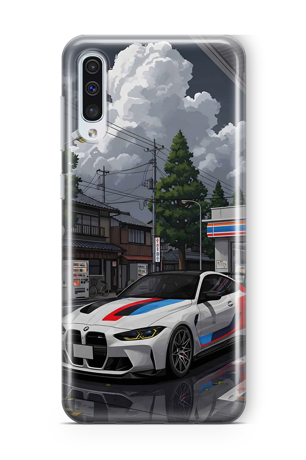 حافظة هاتف شفافة متوافقة مع سامسونج جالاكسي A50 / A30S بنمط BMW