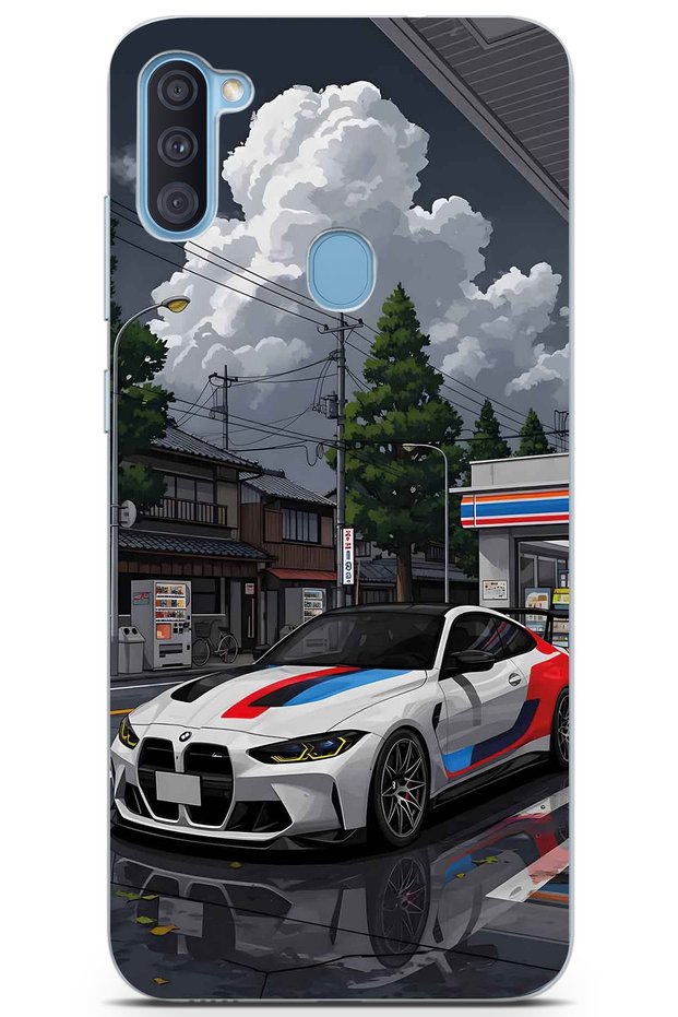 حافظة هاتف شفافة متوافقة مع سامسونج جالاكسي A11 / M11 بنمط BMW