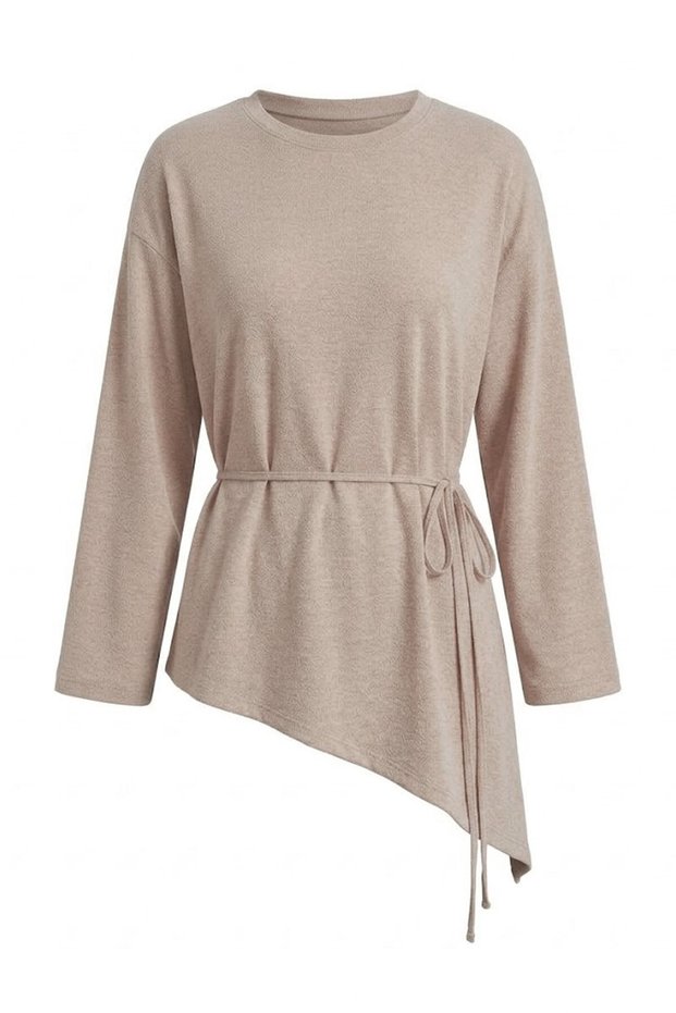Asymmetrical Cut Tunic-Latte Latte