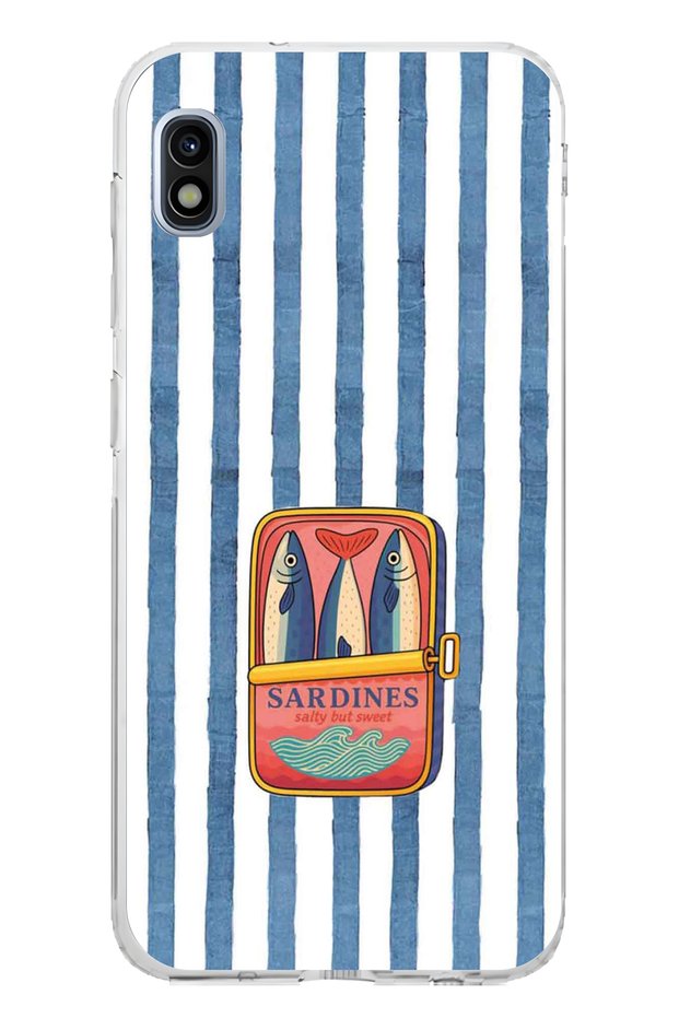 Samsung Galaxy A10 Compatible Sardine Box Patterned Transparent Phone Case
