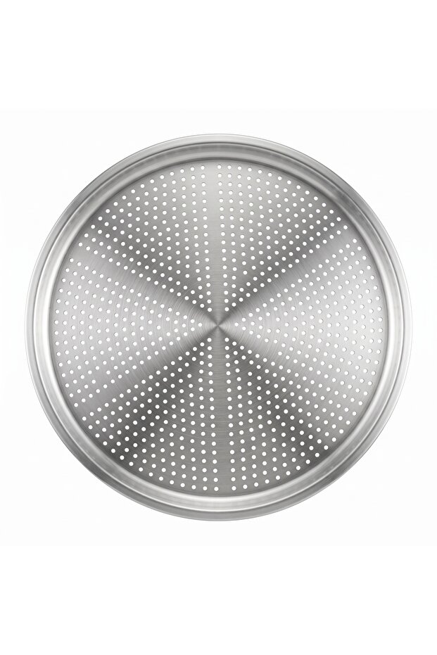 Stainless Steel Perforated Pizza Tray 32 cm Medium Size Pita Lahmacun Tray